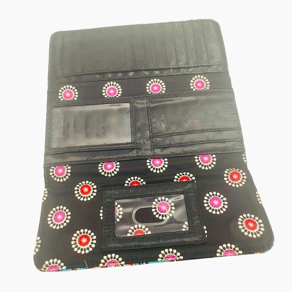 Vera Bradley Cotton Wallet Multicolor Paisley Floral Print, Multiple Card Slots - Picture 6 of 10